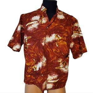 Mens Vintage 60s Surf Line Hawaiian shirt Large